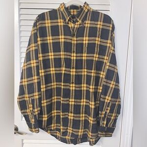 Lands End Long Sleeve Flannel/Plaid Button Down Shirt Cotton Men’s L(16-16.5)Reg